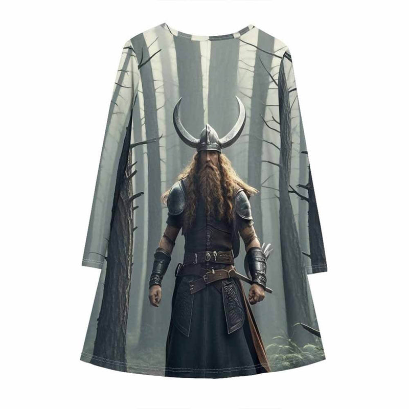 Nordic God of War Double Pocket Casual Dress