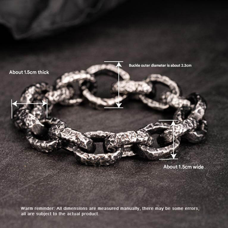 Nordic Hammered Rune Stainless Steel Viking Bracelet | Gthic.com