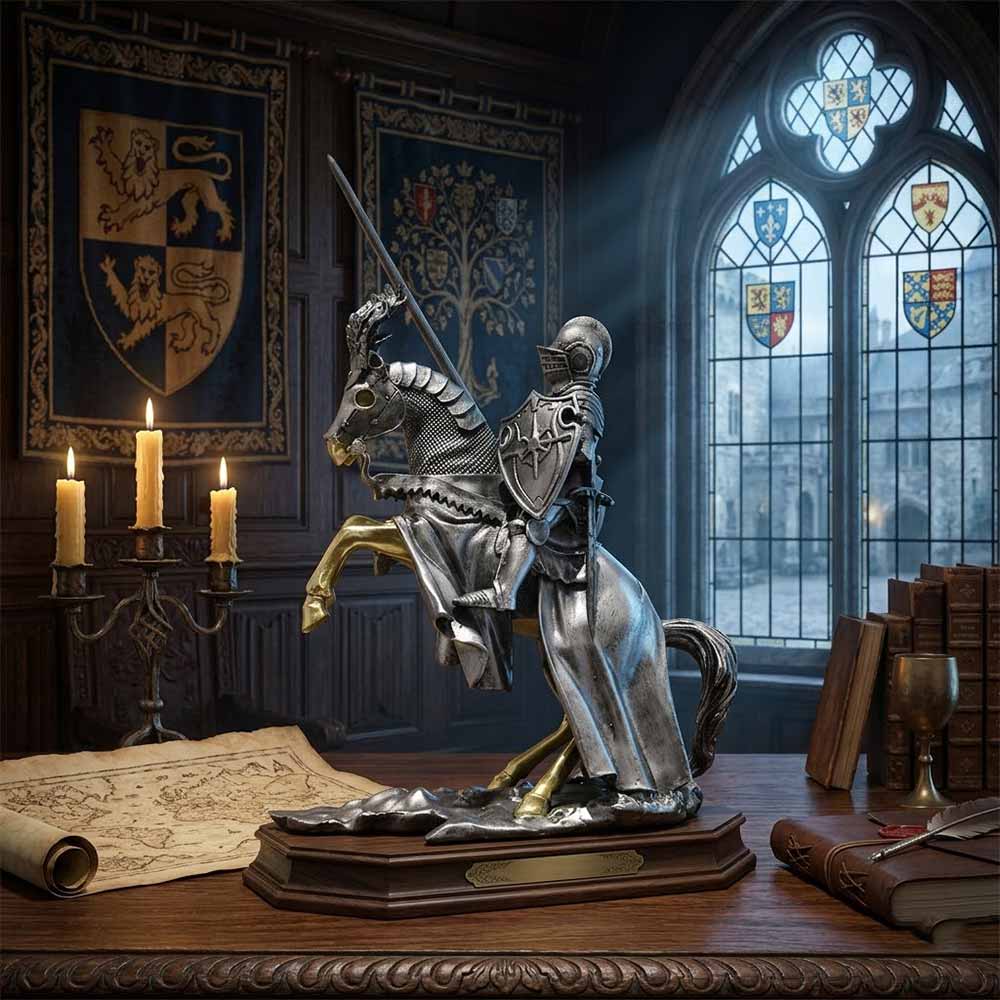 Nordic Medieval Knight Warrior Statue Resin Figurines