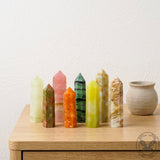 Nordic Modern Green Hexagonal Prism Figurine Crystal Tower | Gthic.com