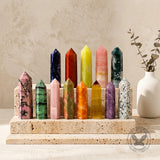 Nordic Modern Green Hexagonal Prism Figurine Crystal Tower | Gthic.com