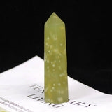 Nordic Modern Green Hexagonal Prism Figurine Crystal Tower