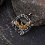 Pendentif Viking en acier inoxydable corbeau nordique