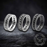 Nordic Openwork Viking Runes Stainless Steel Ring | Gthic.com