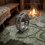 Nordic Openwork Viking Runes Stainless Steel Ring