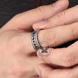 Nordic Openwork Viking Runes Stainless Steel Ring