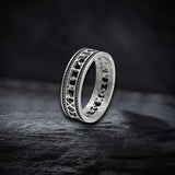 Nordic Openwork Viking Runes Stainless Steel Ring | Gthic.com