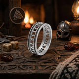 Nordic Openwork Viking Runes Stainless Steel Ring