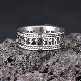 Nordic Openwork Viking Runes Stainless Steel Ring