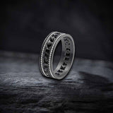 Nordic Openwork Viking Runes Stainless Steel Ring