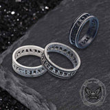 Nordic Openwork Viking Runes Stainless Steel Ring