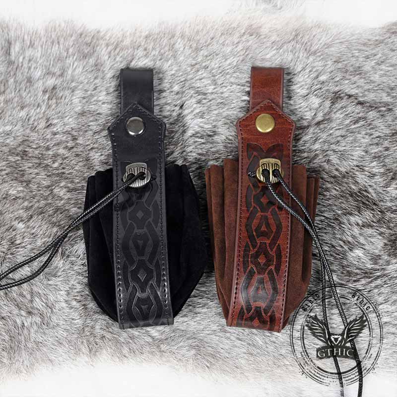 Nordic Retro Patterned Pouch Drawstring Waist Bag 03 | Gthic.com