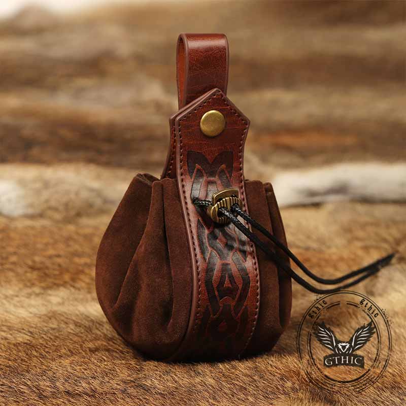 Nordic Retro Patterned Pouch Drawstring Waist Bag