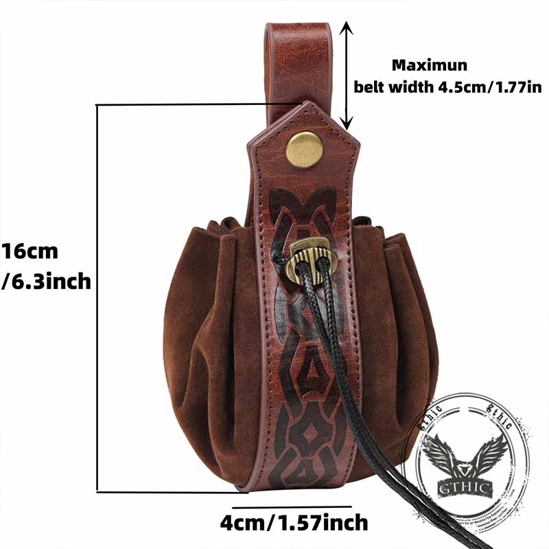 Nordic Retro Patterned Pouch Drawstring Waist Bag