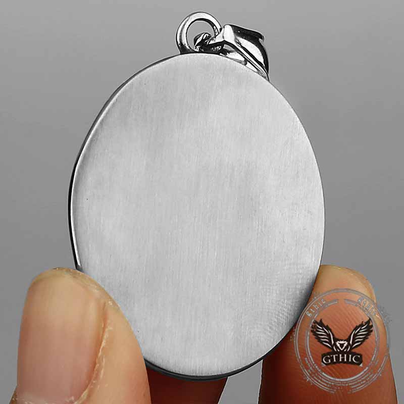 Nordic Roaring Wolf Head Stainless Steel Pendant