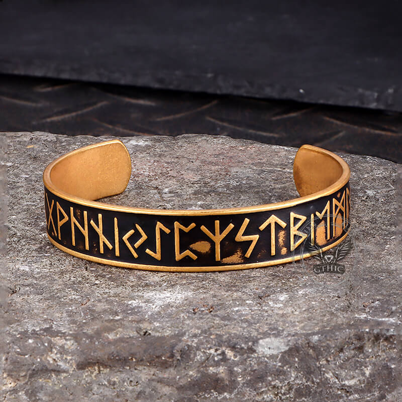 Nordic Rune Stainless Steel Viking Cuff Bracelet