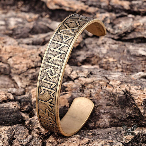 Nordic Rune Stainless Steel Viking Cuff Bracelet 01 | Gthic.com