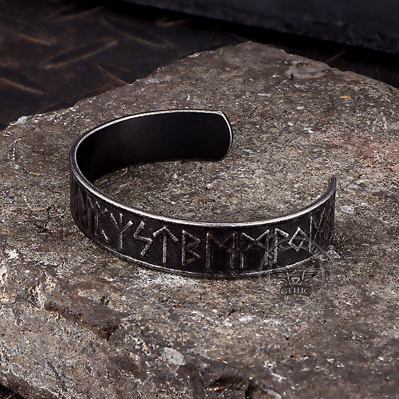 Nordic Rune Stainless Steel Viking Cuff Bracelet