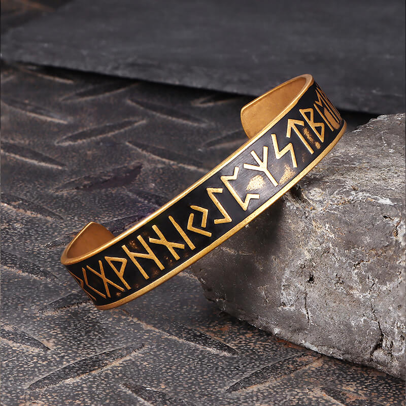 Nordic Rune Stainless Steel Viking Cuff Bracelet