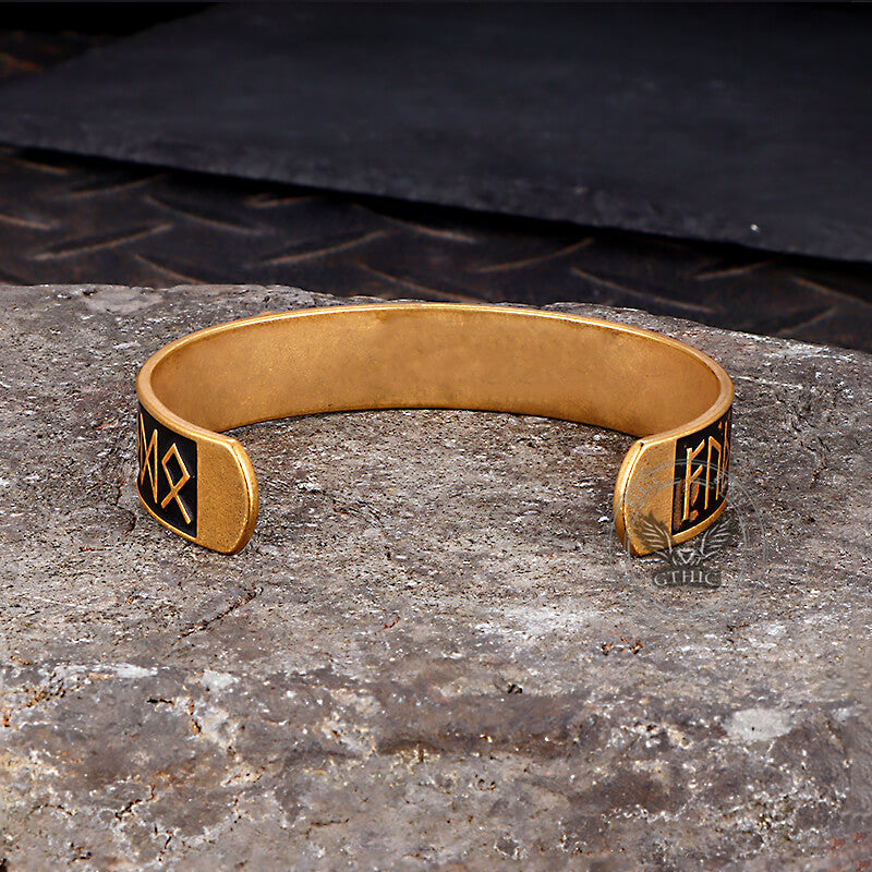 Nordic Rune Stainless Steel Viking Cuff Bracelet