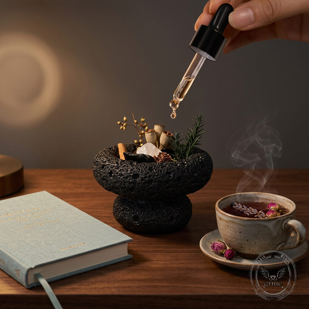 Nordic Simple Cement Aromatherapy Cup Crystal Stone Figurine | Gthic.com