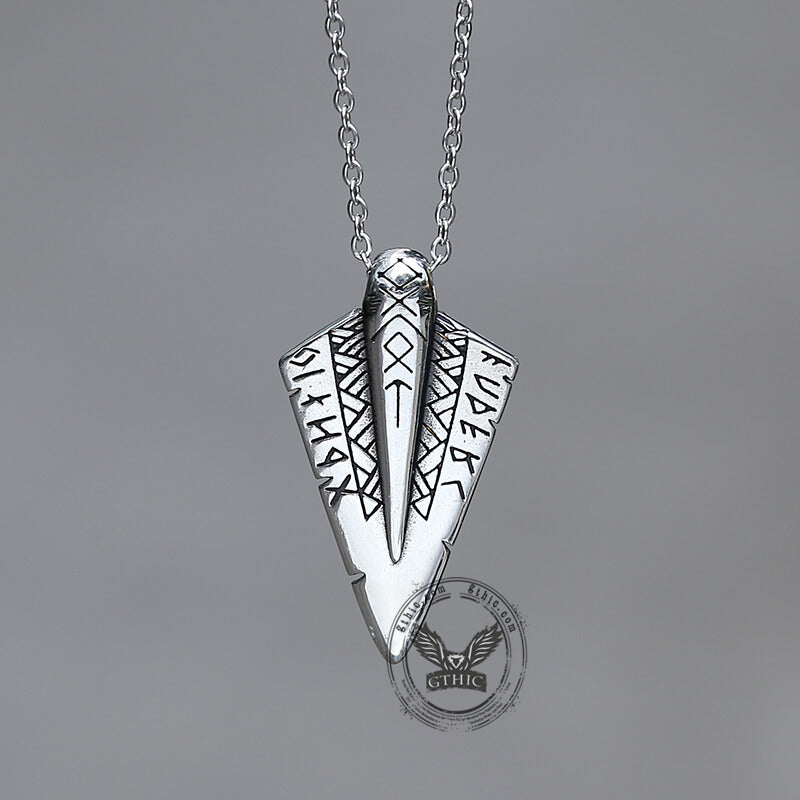 Nordic Spear Of Odin Stainless Steel Viking Pendant | Gthic.com