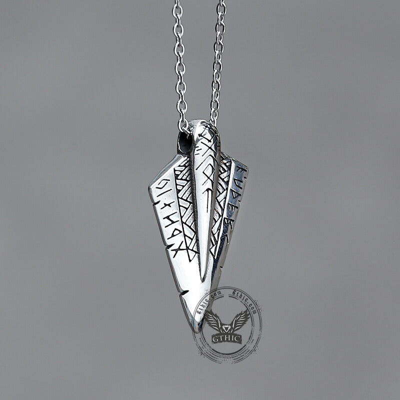 Nordic Spear Of Odin Stainless Steel Viking Pendant | Gthic.com