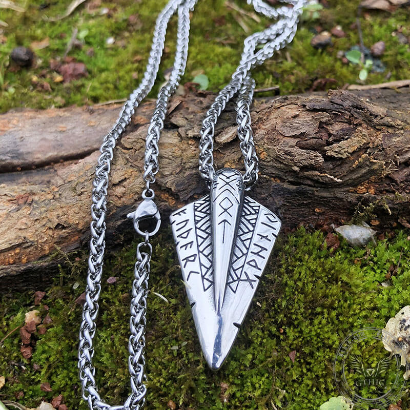 Nordic Spear Of Odin Stainless Steel Viking Pendant | Gthic.com