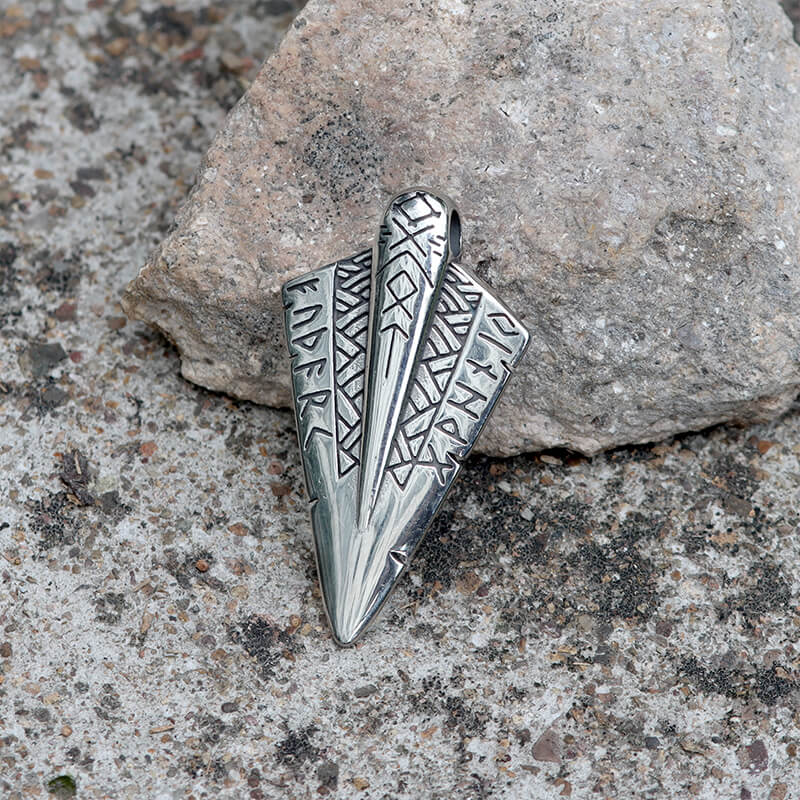 Nordic Spear Of Odin Stainless Steel Viking Pendant | Gthic.com