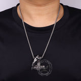Nordic Thor's Hammer Raven Stainless Steel Pendant | Gthic.com
