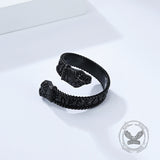 Nordic Two-Headed Snake Stainless Steel Viking Open Ring