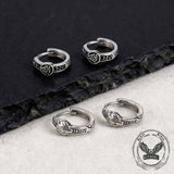 Nordic Valknut Wolf Head Stainless Steel Earrings | Gthic.com