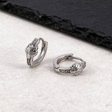 Nordic Valknut Wolf Head Stainless Steel Earrings