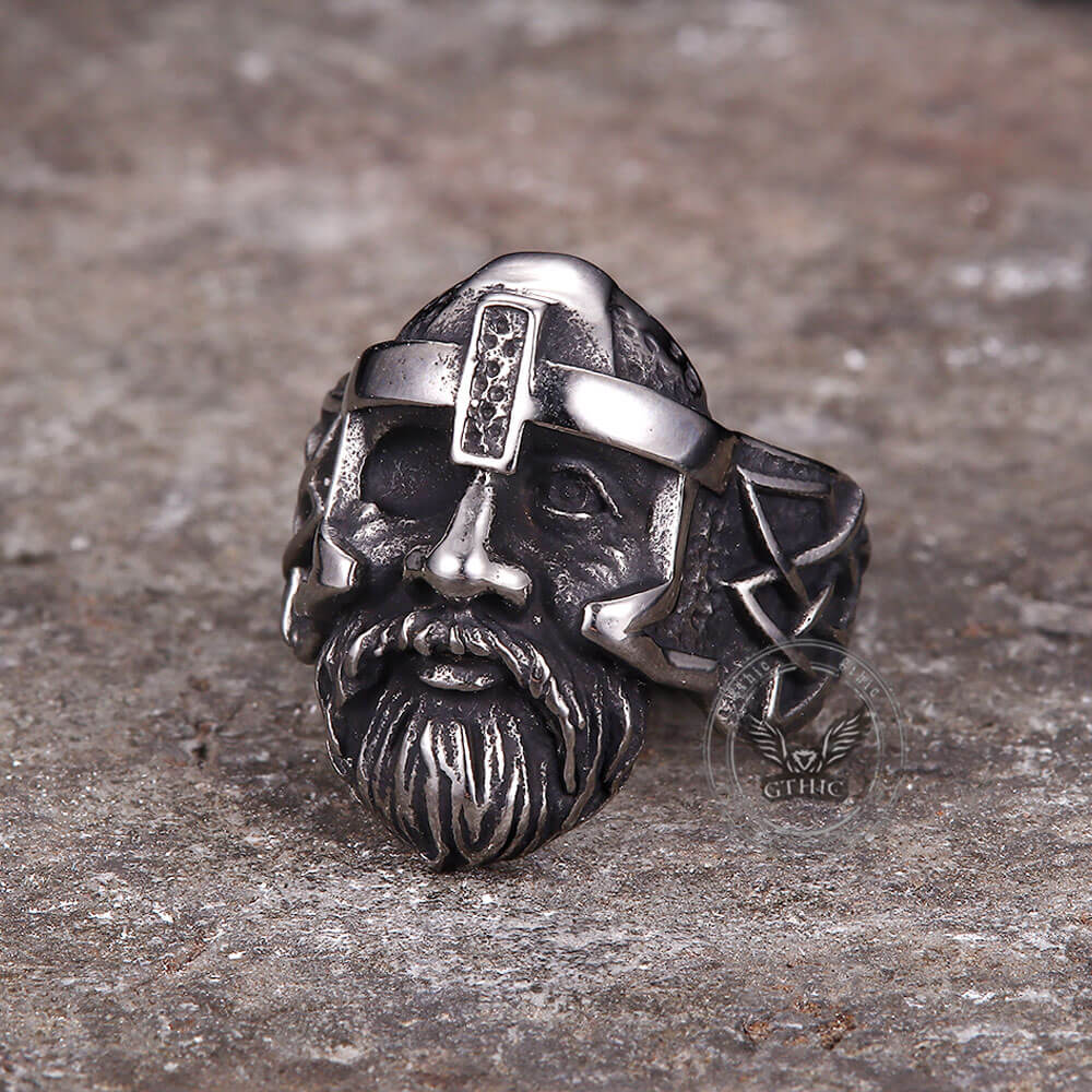 Nordic Viking Odin Head Stainless Steel Ring