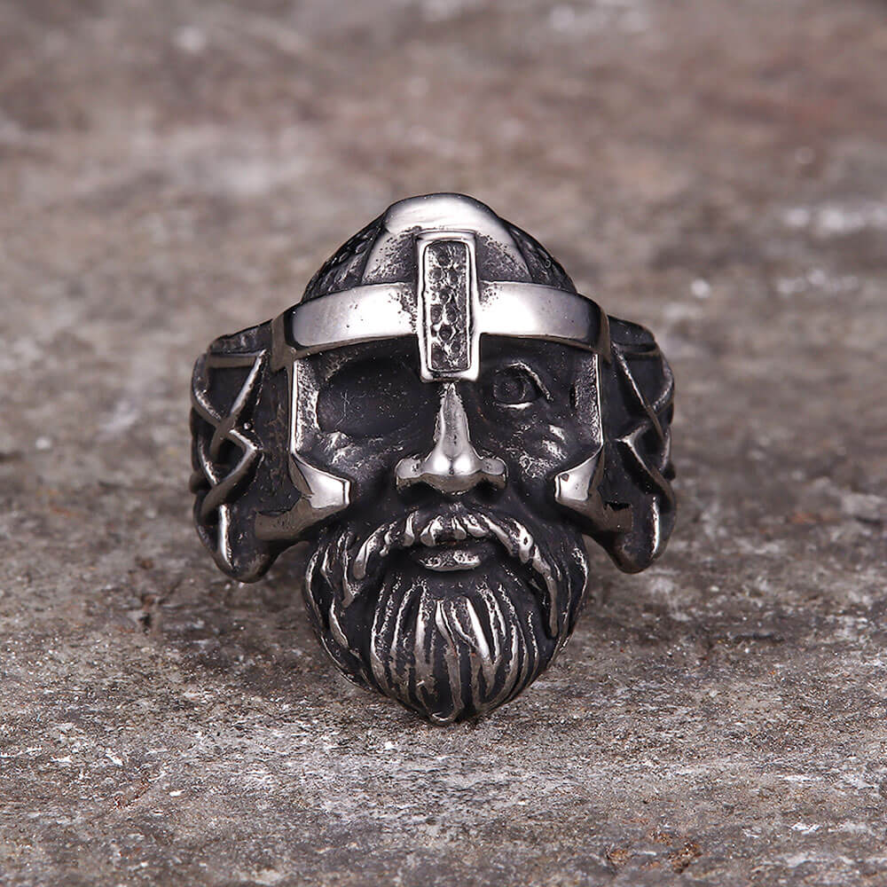 Nordic Viking Odin Head Stainless Steel Ring | Gthic.com