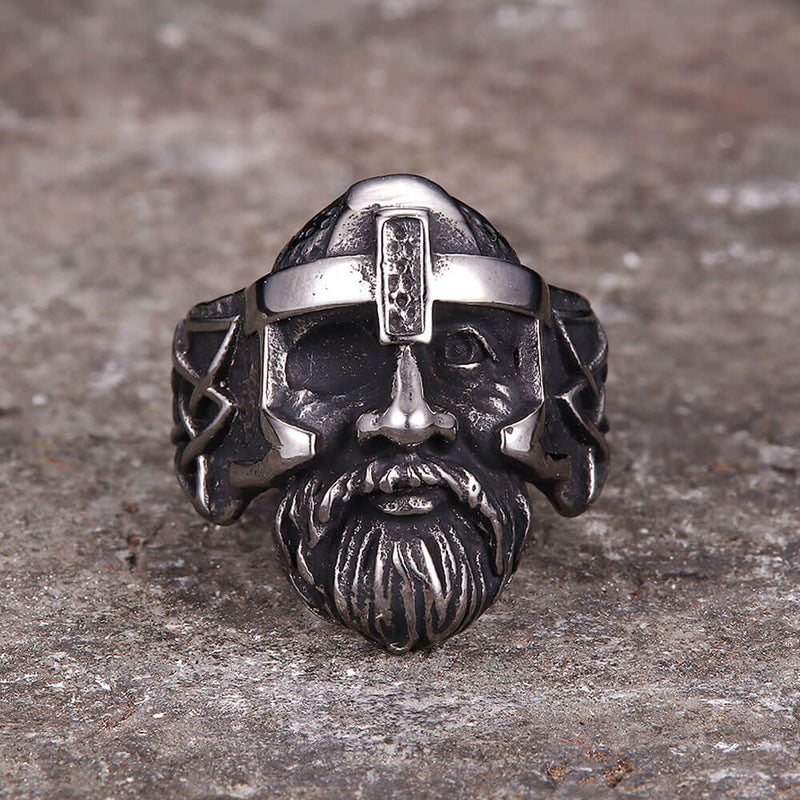 Nordic Viking Odin Head Stainless Steel Ring | Gthic.com