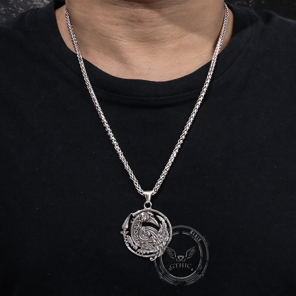 Nordic Viking Raven Stainless Steel Pendant | Gthic.com