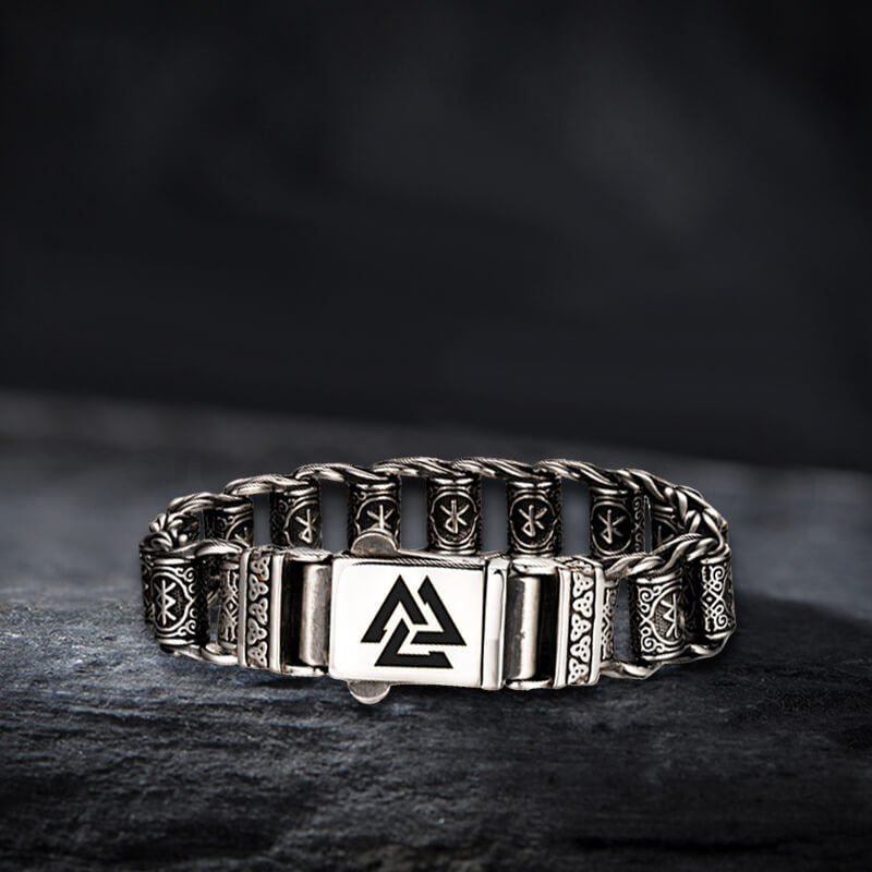 Nordic Viking Rune Stainless Steel Bracelet 01 | Gthic.com