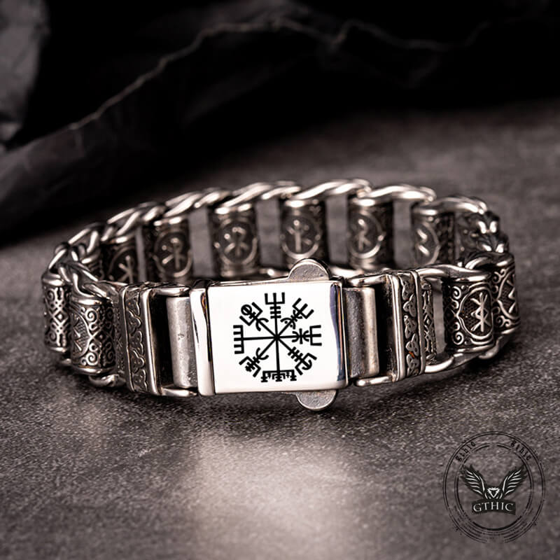 Nordic Viking Rune Stainless Steel Bracelet 03 | Gthic.com