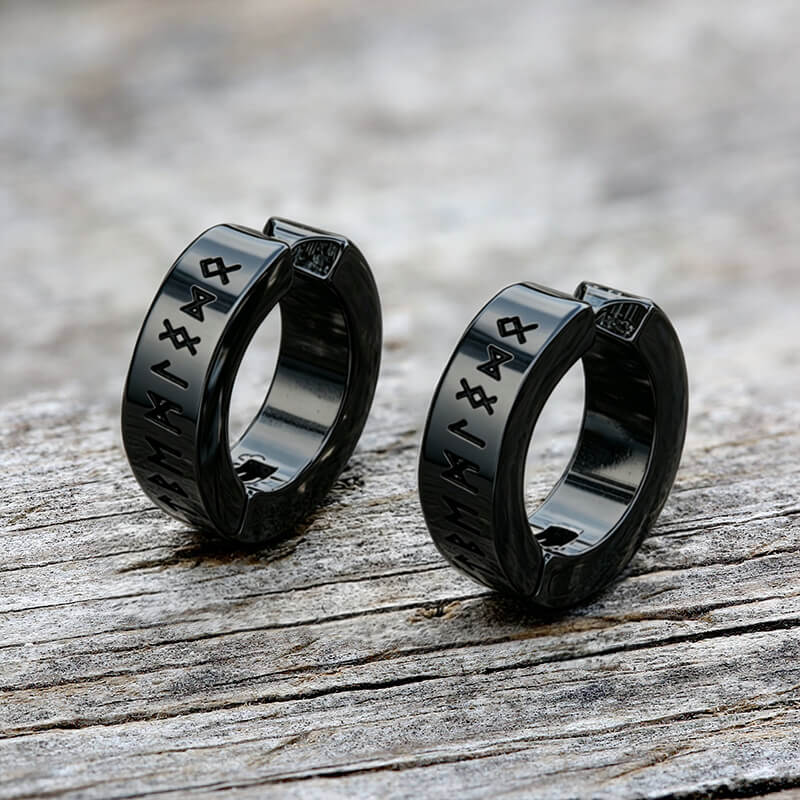 Nordic Viking Runes Stainless Steel Earrings