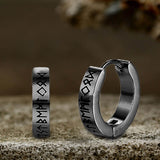 Nordic Viking Runes Stainless Steel Earrings | Gthic.com
