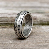 Nordic Viking Runes Stainless Steel Spinner Ring | Gthic.com