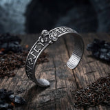 Nordic Viking Warrior Rune Stainless Steel Cuff Bracelet
