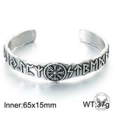 Nordic Viking Warrior Rune Stainless Steel Cuff Bracelet