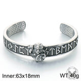 Nordic Viking Warrior Rune Stainless Steel Cuff Bracelet
