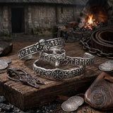 Nordic Viking Warrior Rune Stainless Steel Cuff Bracelet | Gthic.com