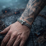 Nordic Viking Warrior Rune Stainless Steel Cuff Bracelet | Gthic.com
