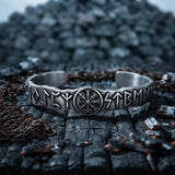 Nordic Viking Warrior Rune Stainless Steel Cuff Bracelet