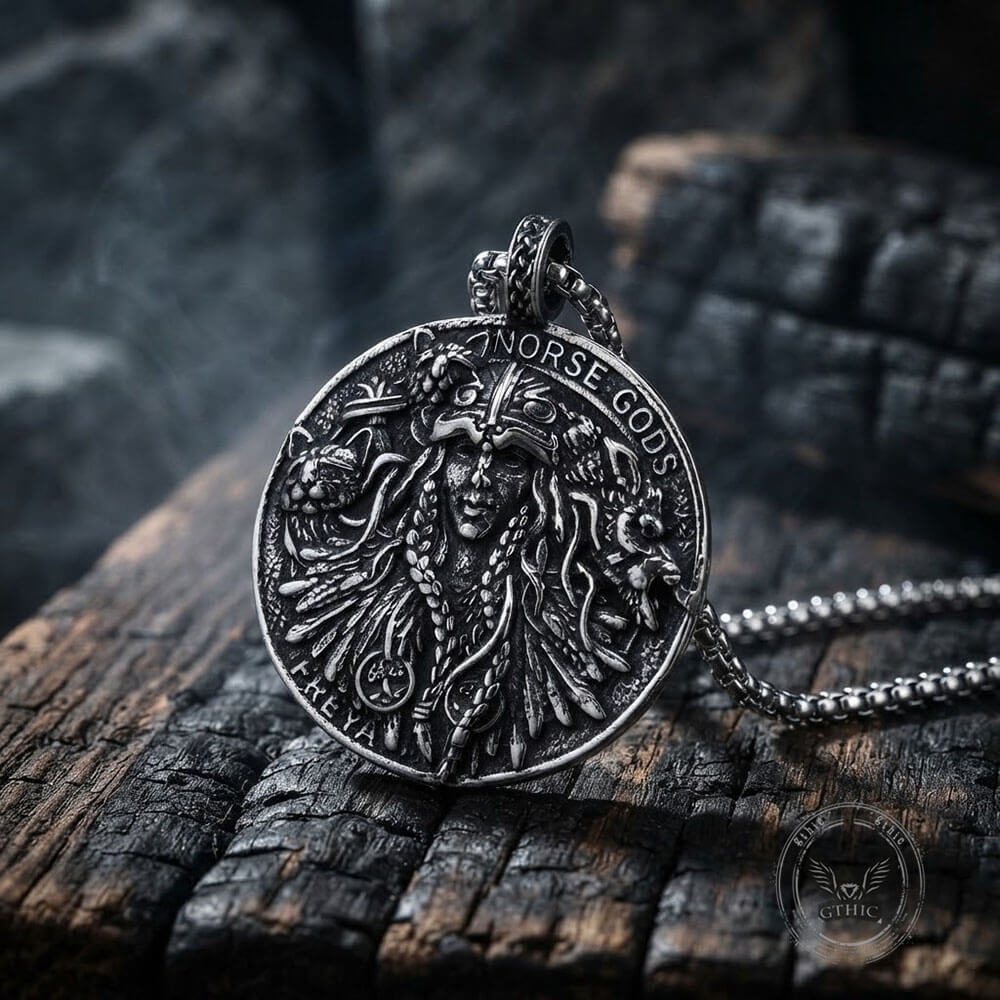 Norse Gods Twin Wolves Stainless Steel Viking Pendant | Gthic.com