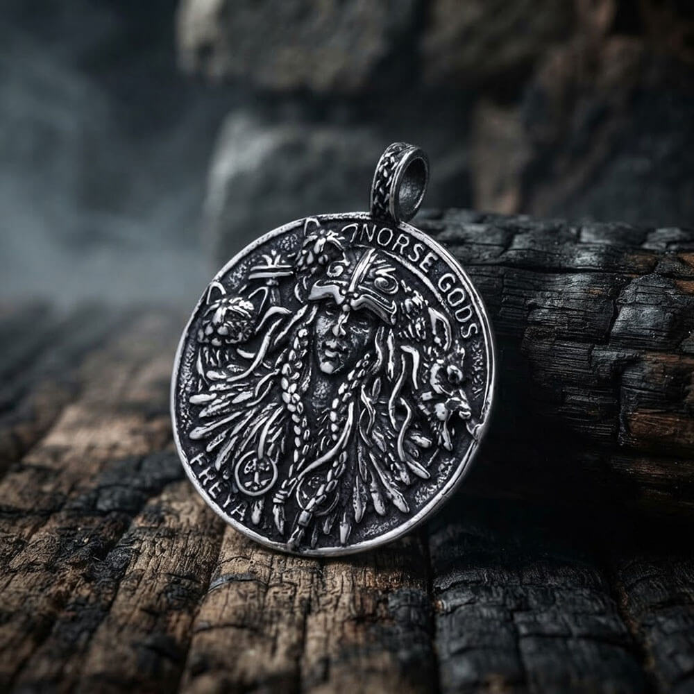 Norse Gods Twin Wolves Stainless Steel Viking Pendant | Gthic.com